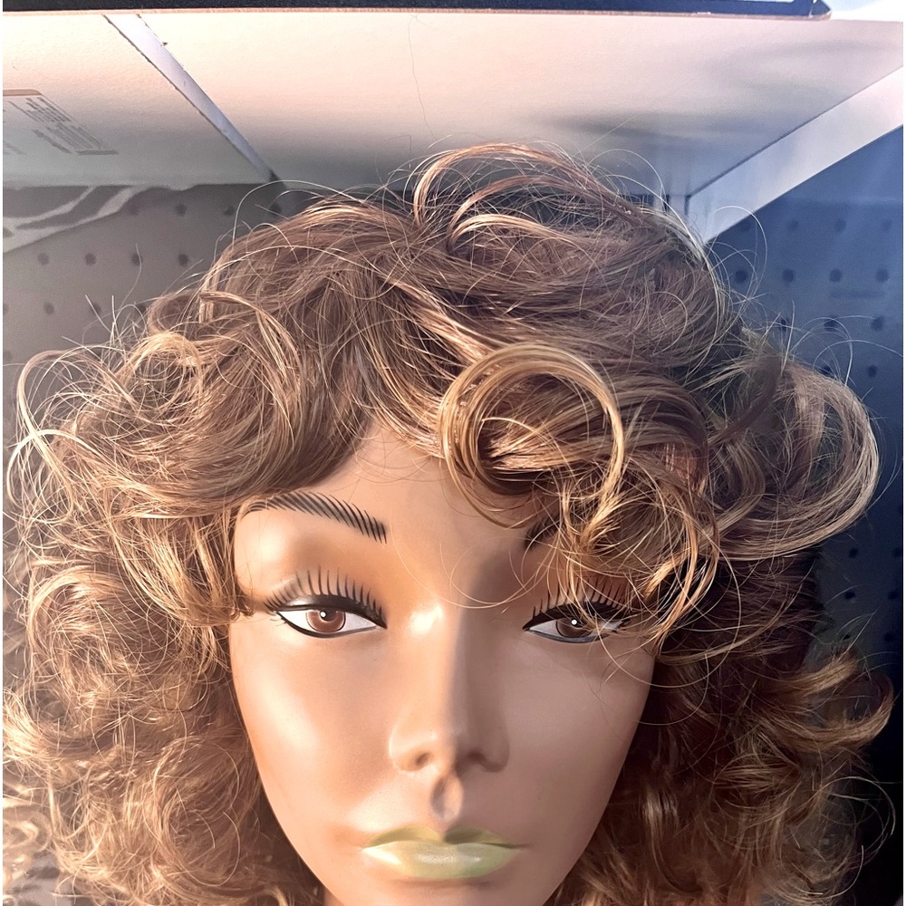 Blonde curly wig